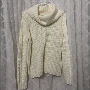 Ivory Cowl Neck Knit Sweater